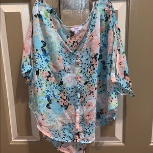 Candie’s cold shoulder blouse